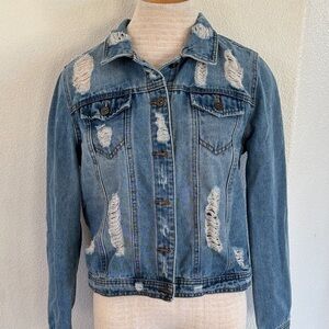 Highway Jeans Light Blue Ripped Denim Jacket